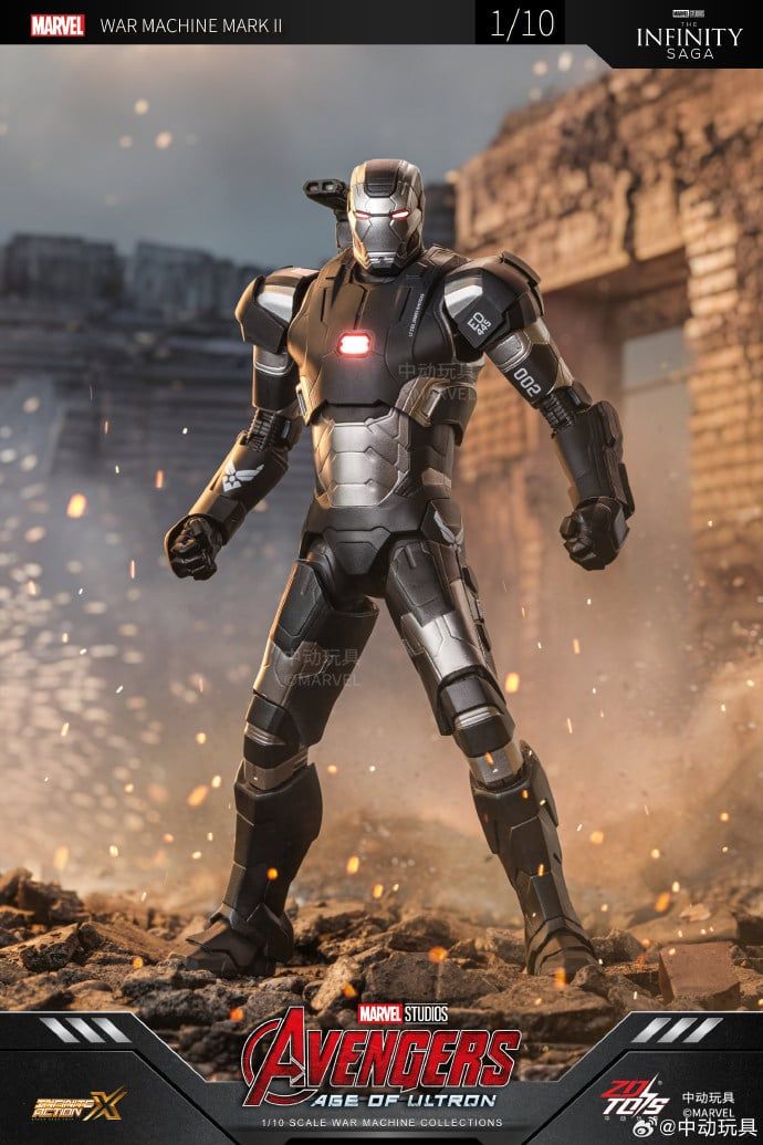  Mô hình nhân vật Marvel Iron man người sắt MK2 Mark 2 War machine Age of Ultron ZM73 tỉ lệ 1:10 18CM ZD Toys FG262 