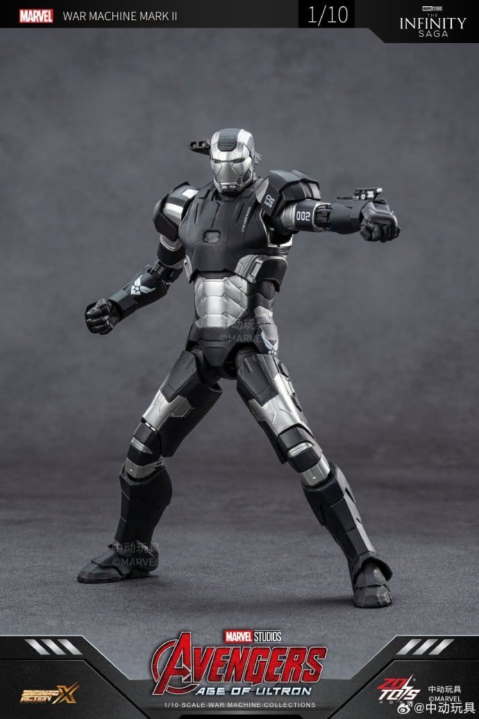  Mô hình nhân vật Marvel Iron man người sắt MK2 Mark 2 War machine Age of Ultron ZM73 tỉ lệ 1:10 18CM ZD Toys FG262 