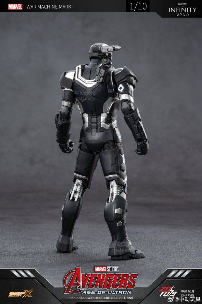  Mô hình nhân vật Marvel Iron man người sắt MK2 Mark 2 War machine Age of Ultron ZM73 tỉ lệ 1:10 18CM ZD Toys FG262 