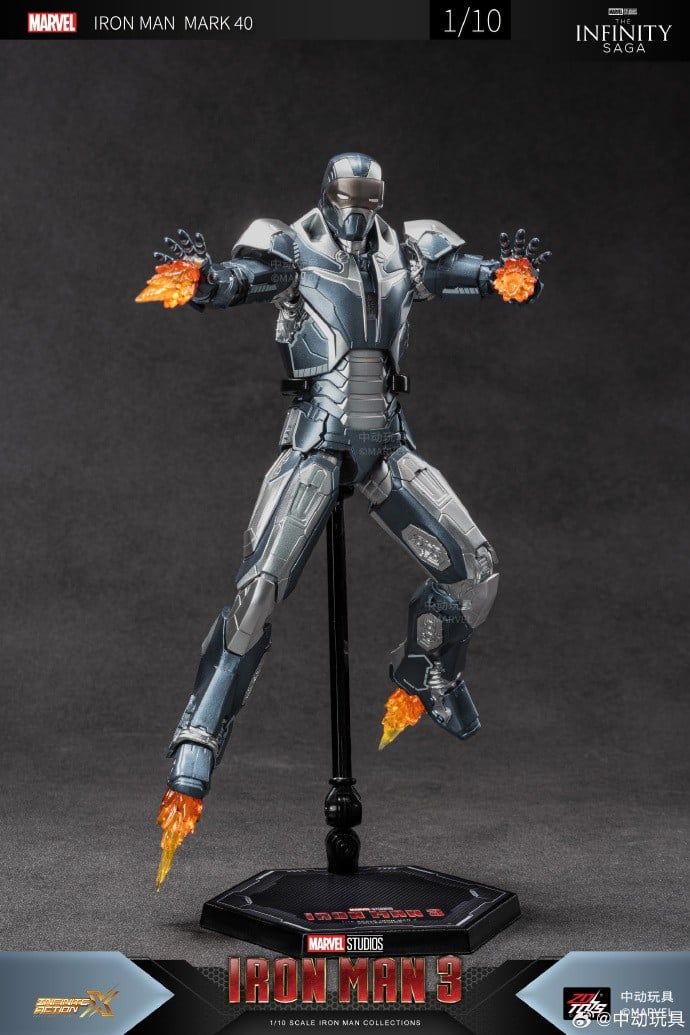  Mô hình nhân vật Marvel Iron man người sắt MK40 Mark 40 Iron man 3 ZM70 tỉ lệ 1:10 18CM ZD Toys FG262 
