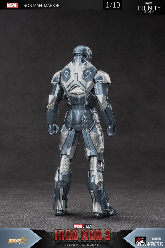  Mô hình nhân vật Marvel Iron man người sắt MK40 Mark 40 Iron man 3 ZM70 tỉ lệ 1:10 18CM ZD Toys FG262 