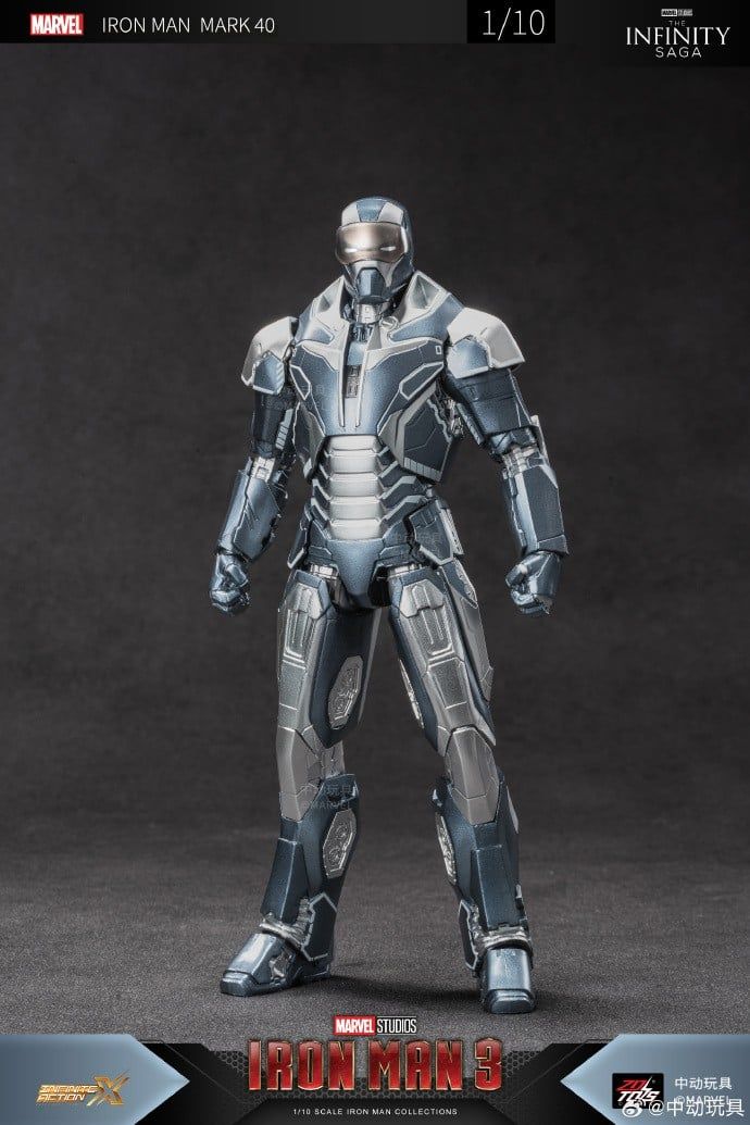  Mô hình nhân vật Marvel Iron man người sắt MK40 Mark 40 Iron man 3 ZM70 tỉ lệ 1:10 18CM ZD Toys FG262 