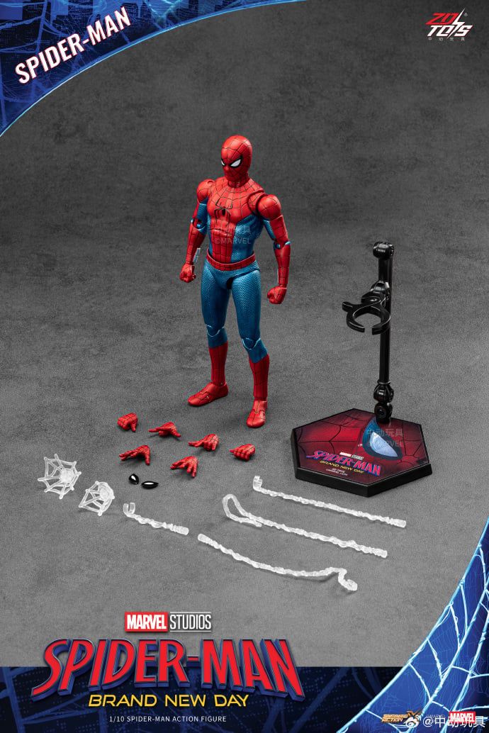  Mô hình nhân vật Marvel người nhện Spider man Brand new day 2026 tỉ lệ 1:10 18CM ZD Toys ZC65 FG272 
