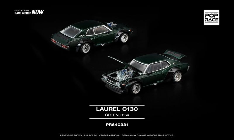 Mô hình xe Laurel C130 Green tỉ lệ 1:64 Poprace PR640331 