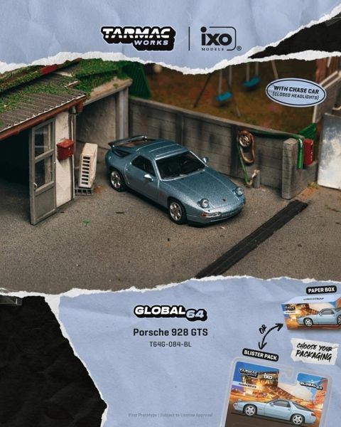  Mô hình xe Porsche 928 GTS Blue Metallic tỉ lệ 1:64 Tarmac Works T64G-084-BL 
