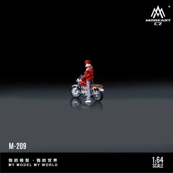  Mô hình nhân vật figure và xe mô tô Honda CB750FOUR Red Beret tỉ lệ 1:64 MoreArt MO222209 