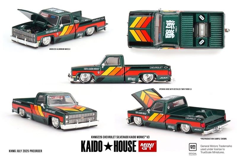  Mô hình xe Chevrolet Silverado KAIDO WORKS V3 tỉ lệ 1:64 Kaido House KHMG226 