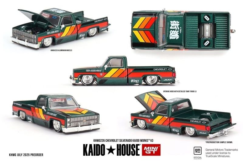  Mô hình xe Chevrolet Silverado KAIDO WORKS V3 tỉ lệ 1:64 Kaido House KHMG226 