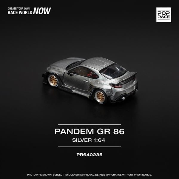  [Hàng Loose] Mô hình xe Rocket Padem GR86 - silver (New tooling) tỉ lệ 1:64 Poprace PR640235L 