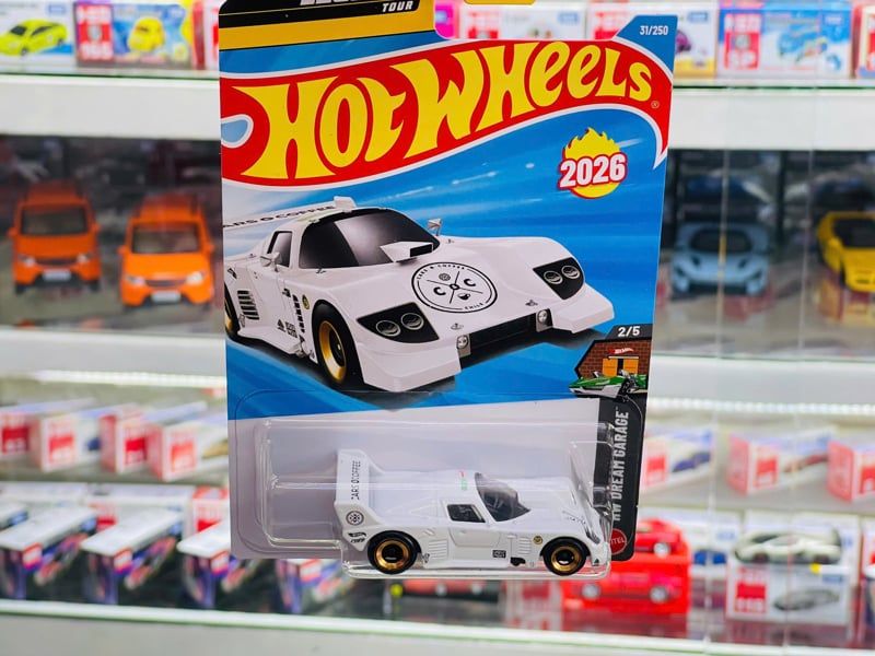  Mô hình xe La Liebre white Hot Wheels kim loại có bản quyền chính hãng tỉ lệ 1:64 C4982-LIEBRE 
