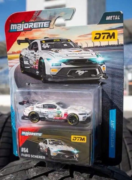  Đồ chơi xe mô hình Motorsport DTM Deluxe Cars Ford Mustang #64 Fabio Scherer white Majorette 8502101004 