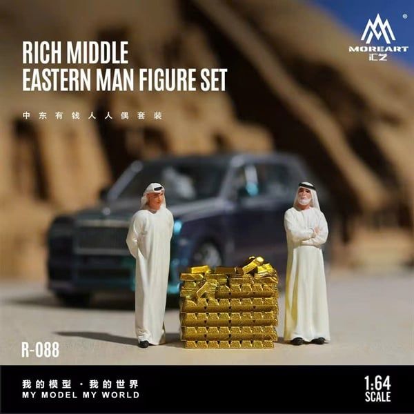  Set mô hình nhân vật figure Middle Eastern Wealthy Man Figure Set tỉ lệ 1:64 MoreArt MO223088 