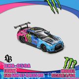  Mô hình xe Nissan GTR R35 LBWK Monster Energy Hooniban open hood tỉ lệ 1:64 Demon King DKA-059 
