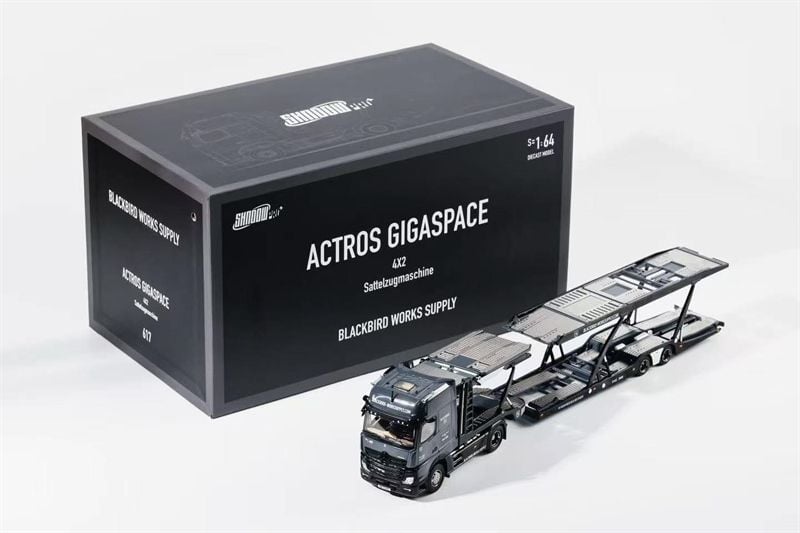  Mô hình xe Actros GIGASPACE BlackBird Works Supply Limited 800 Pcs tỉ lệ 1:64 Shadow Pro 