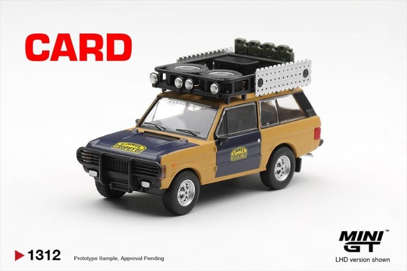  Mô hình xe Range Rover 1981 Camel Trophy Sumatra H.Fischer & W.Bays bản card tỉ lệ 1:64 MiniGT MGT01312 