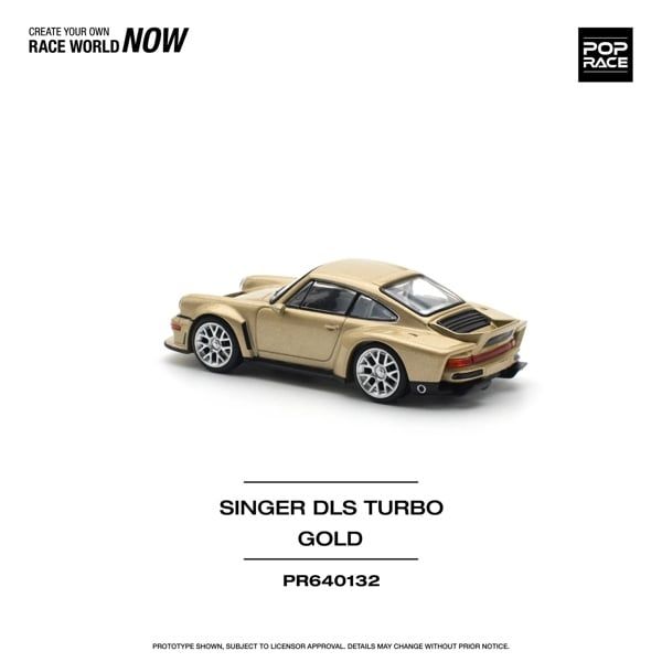  Mô hình xe Porsche 911 SINGER DLS TURBO (ROAD) - Gold tỉ lệ 1:64 Pop Race PR640132 