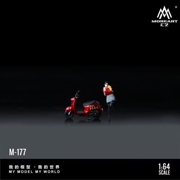  Mô hình nhân vật set xe và figure McDonald's Pretty Girl Motocycle Doll tỉ lệ 1:64 MoreArt MO222177 
