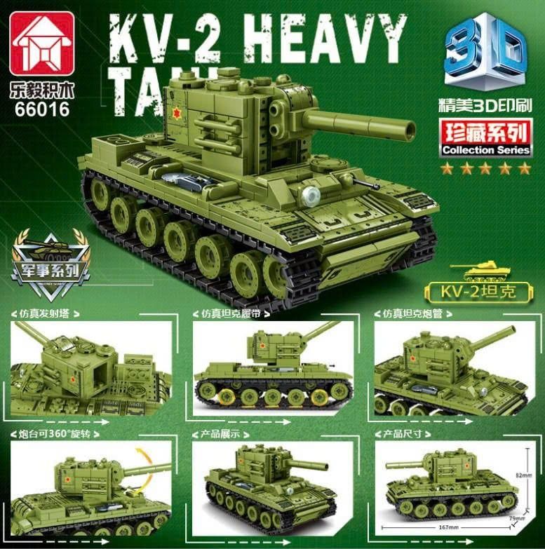  Mô hình lắp ghép xe tăng KV2 Military Tank 536 mảnh LY27 LG056 