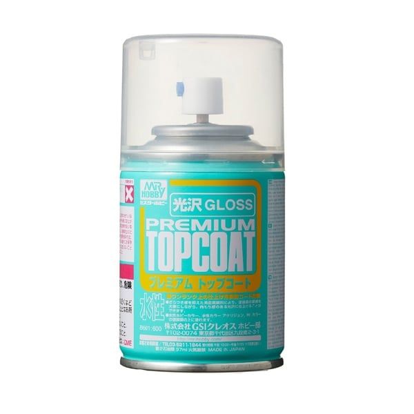  Lacquer B601 Gloss clear bình xịt pha sẵn sơn mô hình phủ bóng dòng Mr.Premium Top Coat Gloss 86ml Mr.Hobby B601 