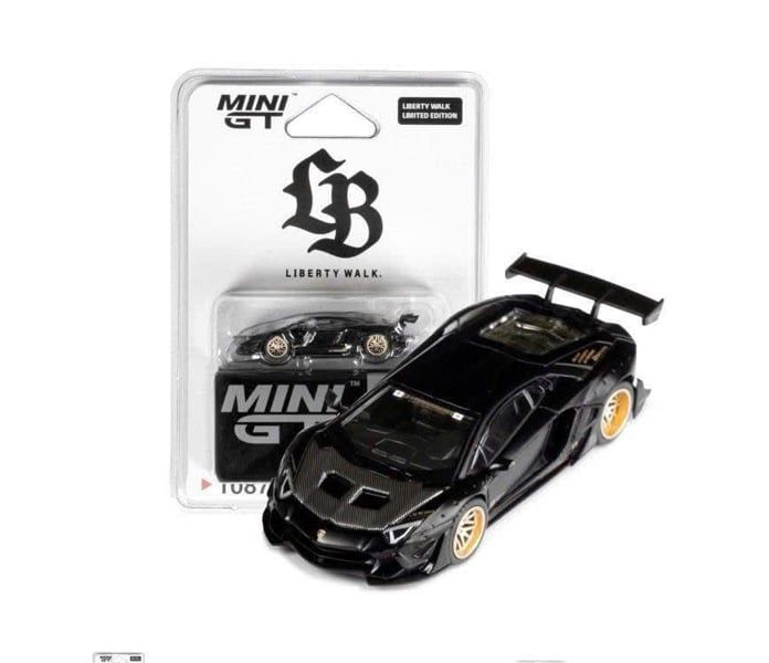  Mô hình xe LB★WORKS Lamborghini Aventador Limited Edition Matte Black bản card Nhật tỉ lệ 1:64 MiniGT MGT01087 