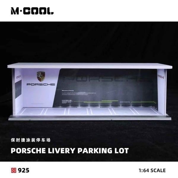  Hộp trưng bày mô phỏng dirorama parking lot Porsche tỉ lệ 1:64 M-Cool MC914925 