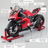  Mô hình xe Ducati V4 Superleggera có động cơ - Nồi quay được - phun khói khi vặn ga - kèm ben nâng tỉ lệ lớn 1:7 M92334 Alloy model MT06006 