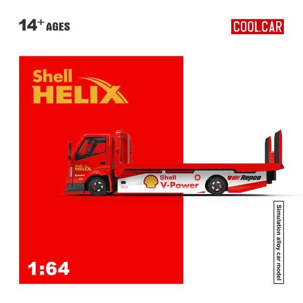  Mô hình xe H300 Flatbed Transport Trailer – Shell-Branded tỉ lệ 1:64 Coolcar 