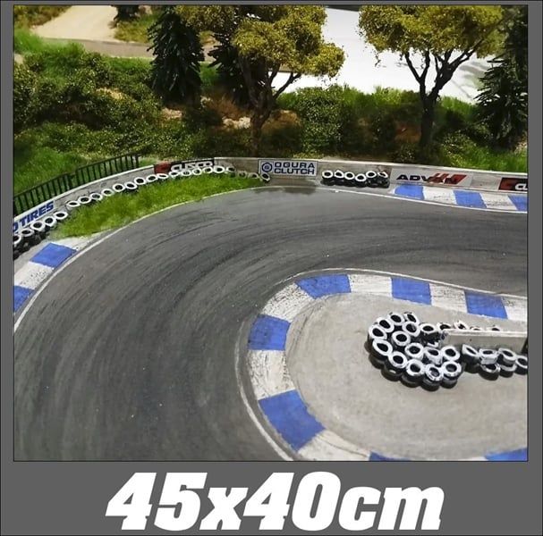  Phụ kiện thảm sa bàn chống trượt mô phỏng diorama khúc cua định mệnh 45x40cm tỉ lệ 1:64 Autono1 PT006 