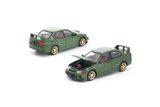  Mô hình xe Mitsubishi Lancer Evolution IV Green bản card tỉ lệ 1:64 Poprace x Enigma PRE022 