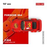  Mô hình xe ô tô Porsche 964 custom Lightning McQueen limited 500pcs tỉ lệ 1:64 Cool car CC640883 