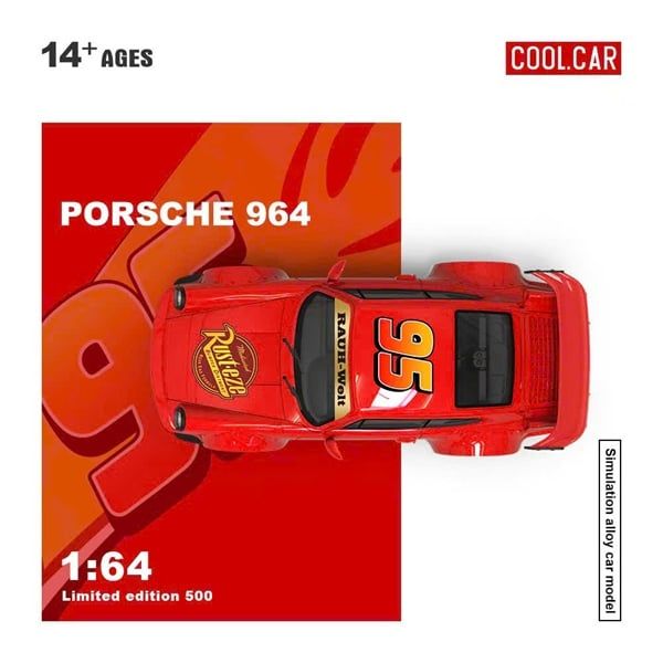  Mô hình xe ô tô Porsche 964 custom Lightning McQueen limited 500pcs tỉ lệ 1:64 Cool car CC640883 