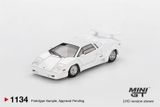  Mô hình xe Lamborghini Countach 25th Anniversary White tỉ lệ 1:64 bản card MiniGT MGT01134 NO CHASE CAR 