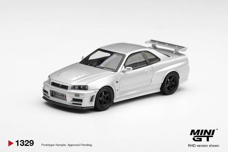  Mô hình xe Nissan NISMO R34GT-R Z-tune Z-Tune Silver tỉ lệ 1:64 MiniGT MGT01329 