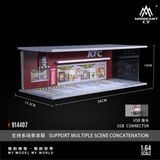  Hộp trưng bày mô phỏng cửa hàng KFC có đèn kích thước 30x13.3x10cm tỉ lệ 1:64 MoreArt MO914407 