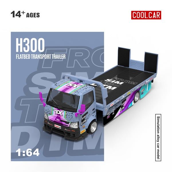  Mô hình xe H300 Flatbed Transport Trailer From Sim to DTM tỉ lệ 1:64 Cool Car CC647235 