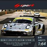  Mô hình xe Porsche 911 GT3 R (992) No.11 Schumacher CLRT Macau GT CUP 2025 tỉ lệ 1:64 Spark model64S115 