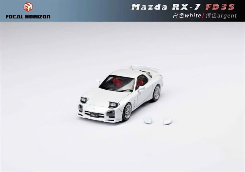  Mô hình xe Mazda RX-7 FD3S A Spec mở được nắp capo tỉ lệ 1:64 Focal Horizon OT64607 