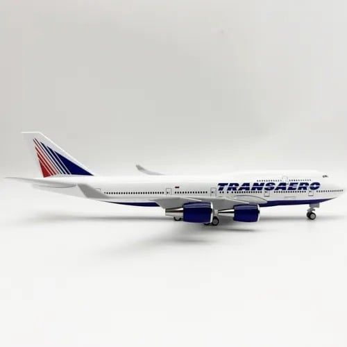  Mô hình máy bay TRANSAERO B747 có bánh xe - kích thước 30cm MB30051 