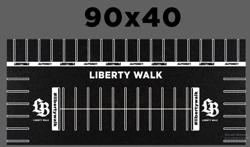  Phụ kiện thảm sa bàn chống trượt mô phỏng diorama bãi đỗ xe/ Parking lot Liberty Walk LBWK đen 90x40cm tỉ lệ 1:64 Autono1 PT006 