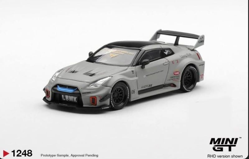  Mô hình xe NISSAN LB-Silhouette WORKS GT 35GT-RR Ver.1 Matt Grey tỉ lệ 1:64 MiniGT MGT01248 