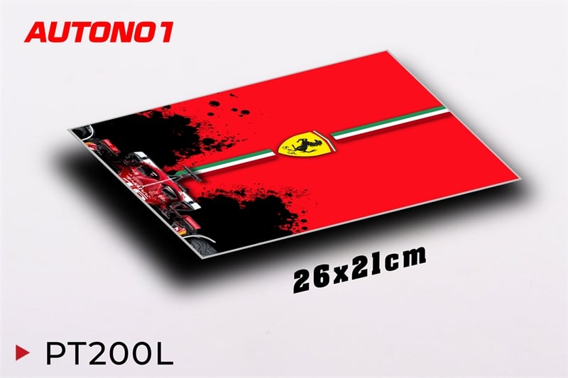  Phụ kiện Thảm lót chống trượt chủ đề siêu xe đua F1 Ferrari thước 26x21cm Autono1 PT200L 