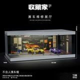  Hộp trưng bày mô phỏng Showroom sửa chữa xe đua 31.5x19.2x5.5 tỉ lệ 1:64 SHOU CANG JIA SCJ73441C 