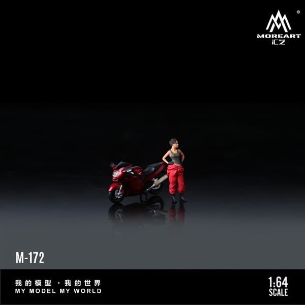  Mô hình nhân vật Honda CBR1100XX Metal Red Motorcycle Girl Simulation Resin Model tỉ lệ 1:64 More Art MO222172 