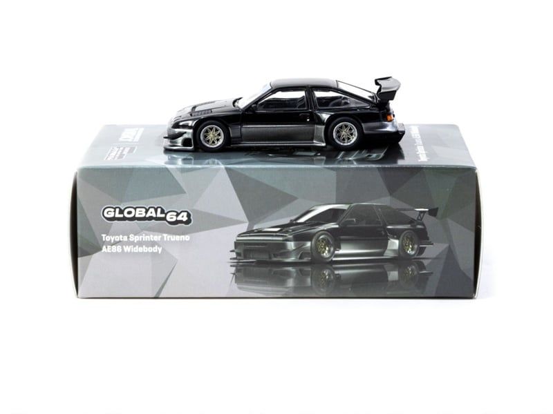  Mô hình xe Toyota Sprinter Trueno AE86 Widebody Black / Grey tỉ lệ 1:64 Tarmac Works T64G-060-BG 