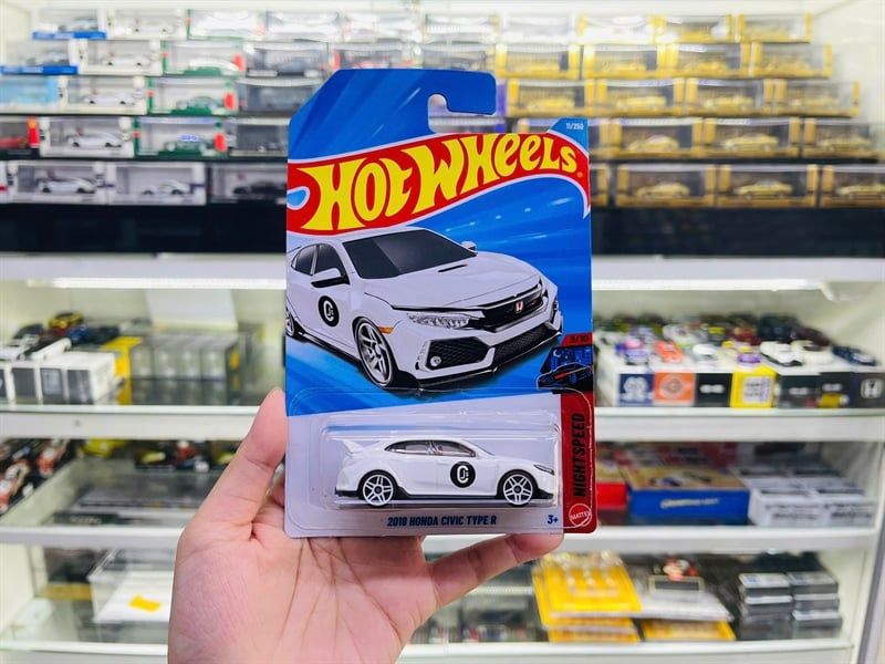  Mô hình xe Honda Civic Type R 2018 white Hotwheels kim loại có bản quyền chính hãng tỉ lệ 1:64 C4982-HD 