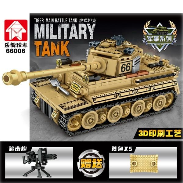  Mô hình lắp ghép xe tăng Tiger Military Tank 528 mảnh LY26 LG054 