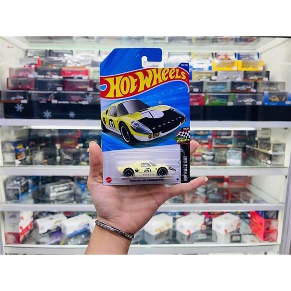  Mô hình xe Porsche 904 Carrera GTS #63 yellow Hotwheels kim loại có bản quyền chính hãng tỉ lệ 1:64 C4982-PO 