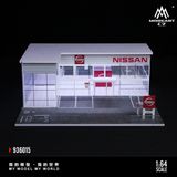  Hộp trưng bày mô phỏng showroom Nissan store có đèn kích thước 30cm x 15cm x 10cmtỉ lệ 1:64 MoreArt MO936015 