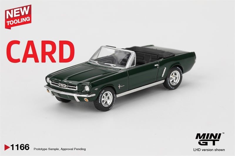  Mô hình xe Ford Mustang Convertible 1964 Highland Green card tỉ lệ 1:64 MiniGT MGT01166 HAVE CHASE CAR 