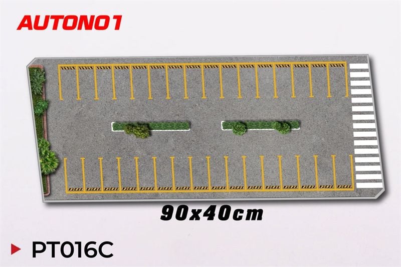  Phụ kiện thảm sa bàn chống trượt mô phỏng diorama bãi đỗ xe/ Parking lot kích thước 90x40cm cho mô hình xe 1:64 Autono1 PT016 